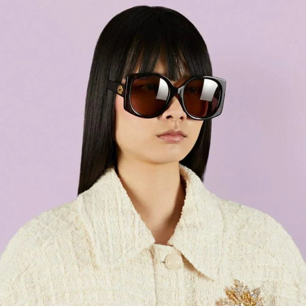 SALE! NEW Gucci GG1257S 003 Havana Gradient Butterfly Oversized Women Sunglasses